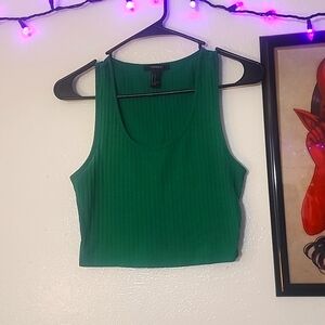 Forever 21 green cropped tank S